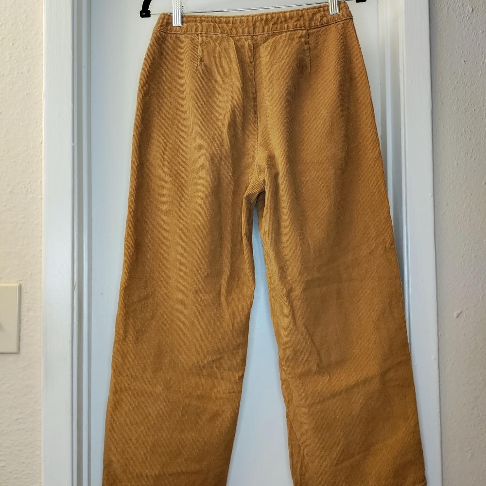 Camel Cotton Corduroy High Waist Wide Leg Pants - Picture 2 of 4